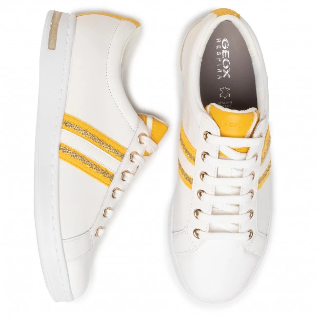 Chaussures Basses Sneakers GEOX - D Jaysen A D921BA 08554 C1372 White/Lt Yellow Blanc â Image 5