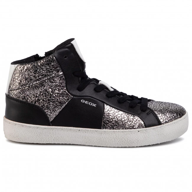 Chaussures Basses Sneakers GEOX - D Warley B D92FBB 0KYBC C0474 Argent Noir Noir, Argent – Image 2