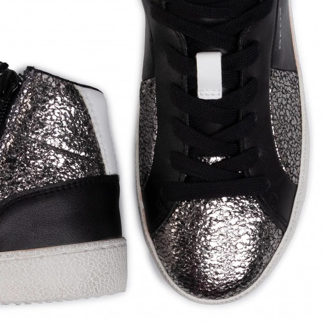 Chaussures Basses Sneakers GEOX - D Warley B D92FBB 0KYBC C0474 Argent Noir Noir, Argent – Image 5