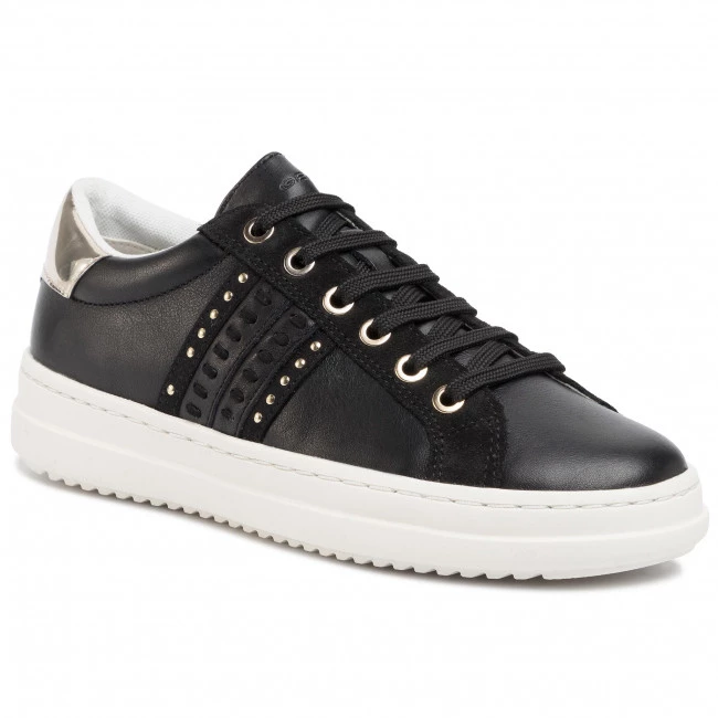 Chaussures Basses Sneakers GEOX - D Pontoise D D02FED 085BN C9258 Black/Lt Gold Noir