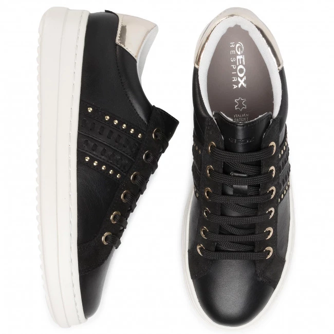 Chaussures Basses Sneakers GEOX - D Pontoise D D02FED 085BN C9258 Black/Lt Gold Noir â Image 5