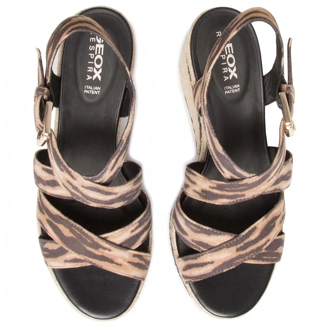 Mules Et Sandales Espadrilles GEOX - D Ponza A D02GVA 00007 C9352 Black/Biscuit Marron â Image 5