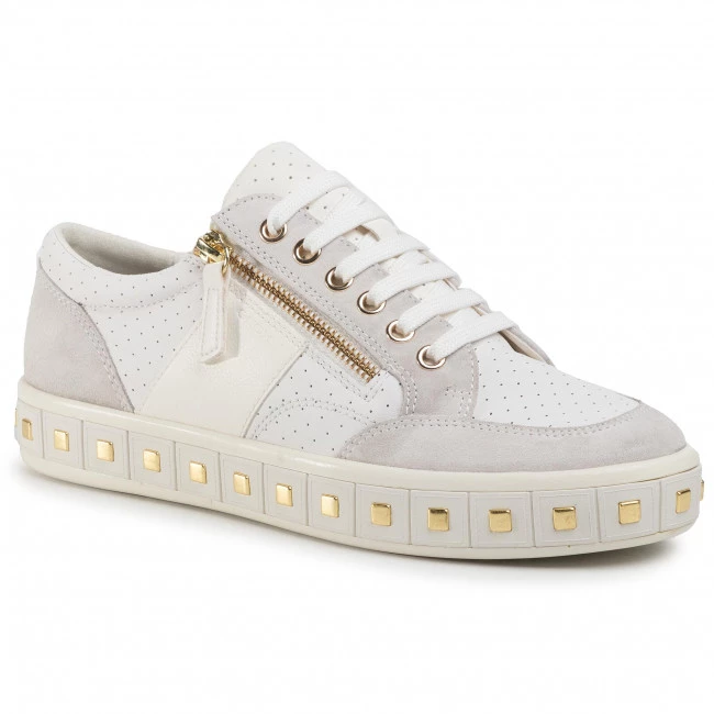 Chaussures Basses Sneakers GEOX - D Leelu' E D94FFE 08522 C1352 White/Off White Blanc