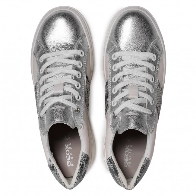 Chaussures Basses Sneakers GEOX - D Pontoise B D15FEB 085CF C0626 Off White/Silver Blanc â Image 6