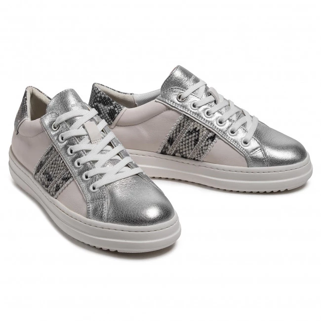 Chaussures Basses Sneakers GEOX - D Pontoise B D15FEB 085CF C0626 Off White/Silver Blanc â Image 5