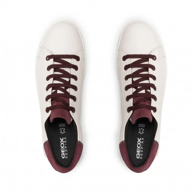 Chaussures Basses Sneakers GEOX - D Jaysen E D151BE-08522 C1Q7B Off White/Bordeaux Blanc â Image 6