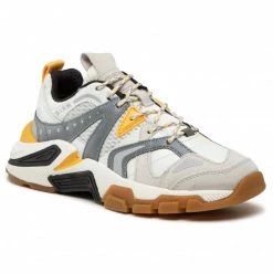 Chaussures Basses Sneakers GEOX - T01 A T94BTA 01422 C0592 White/Yellow Blanc