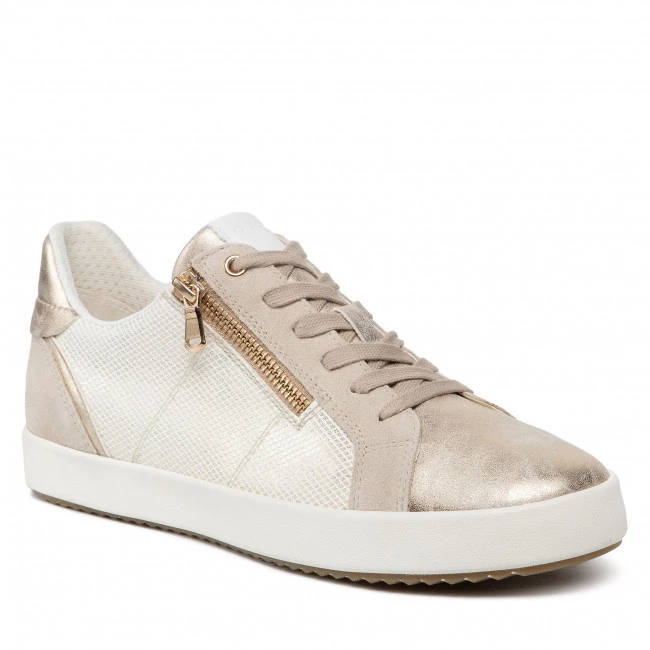 Chaussures Basses Sneakers GEOX - D Blomiee C D166HC 06P22 C2LH6 Lt Gold/Lt Taupe Beige, Blanc