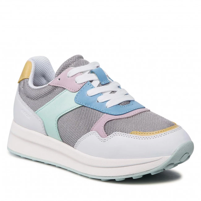 Chaussures Basses Sneakers GEOX - D Runntix B D25RRB 01485 C1303 Lt Grey/White Multicolore, Gris