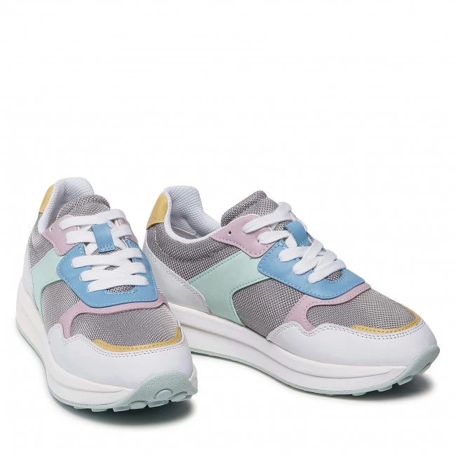 Chaussures Basses Sneakers GEOX - D Runntix B D25RRB 01485 C1303 Lt Grey/White Multicolore, Gris â Image 5