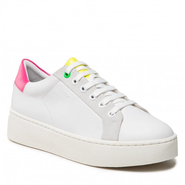 Chaussures Basses Sneakers GEOX - D Skyely C D16QXC 08554 C0835 Off White/Fuchsia Blanc