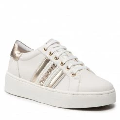 Chaussures Basses Sneakers GEOX - D Skyely E D25QXE 085BN C1Q2L Off White/Lt Gold Blanc
