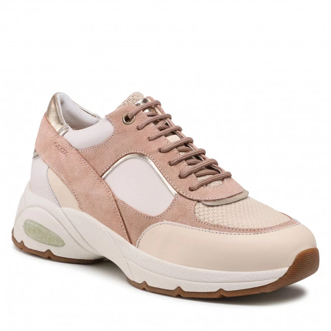 Chaussures Basses Sneakers GEOX - D Alhour A D15FGA 02285 C5Q1Q Dk Skin/Off White Multicolore, Rose