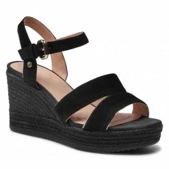 Mules Et Sandales Espadrilles GEOX - D Ponza B D15GVB 021BN C0495 Black/Gold Noir