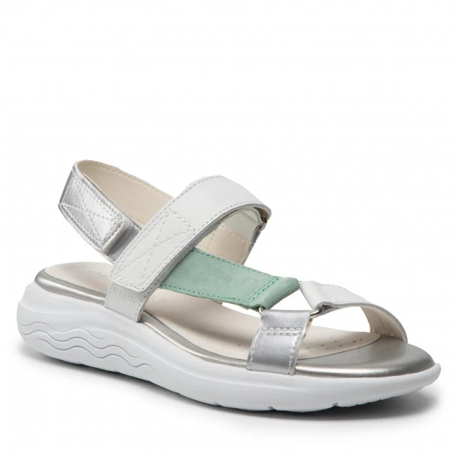 Mules Et Sandales Sandales GEOX - D Spherica Ec5w A D25ADA 04322 C1548 White/Mint Blanc, Multicolore