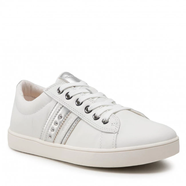 Chaussures Basses Sneakers GEOX - J Kathe G. F J16EUF 00085 C0007 S White/Silver Blanc