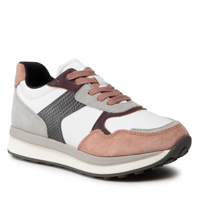 Chaussures Basses Sneakers GEOX - D Runntix B D25RRB 0FU22 C1962 White/Dk Rose Blanc, Multicolore