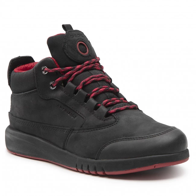 Chaussures Basses Sneakers GEOX - J Aeranter B. Abx A J04CYA 0CL11 C0260 D Black/Dk Red Noir