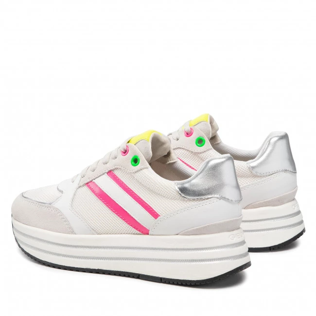 Chaussures Basses Sneakers GEOX - D Kency B D16QHB 08514 C1441 White/Fluofchsia Blanc â Image 3