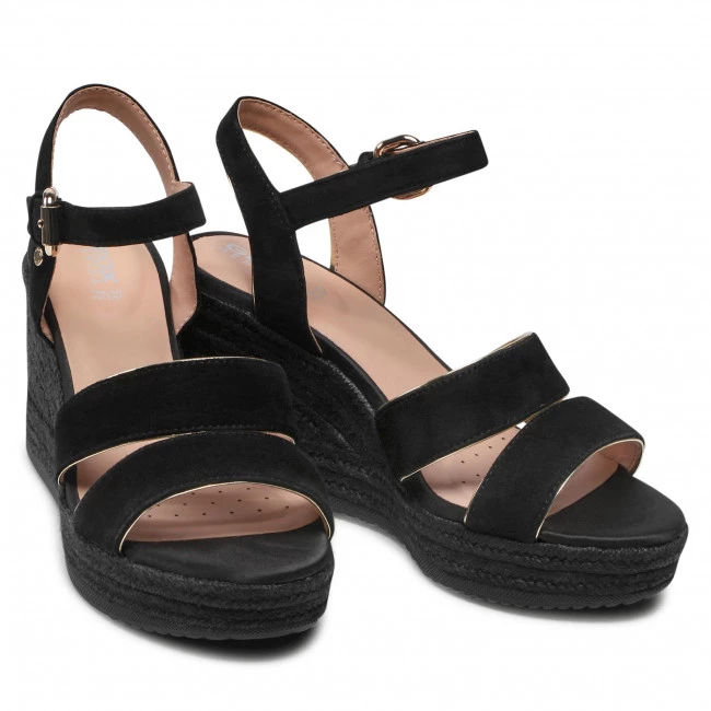 Mules Et Sandales Espadrilles GEOX - D Ponza B D15GVB 021BN C0495 Black/Gold Noir â Image 5