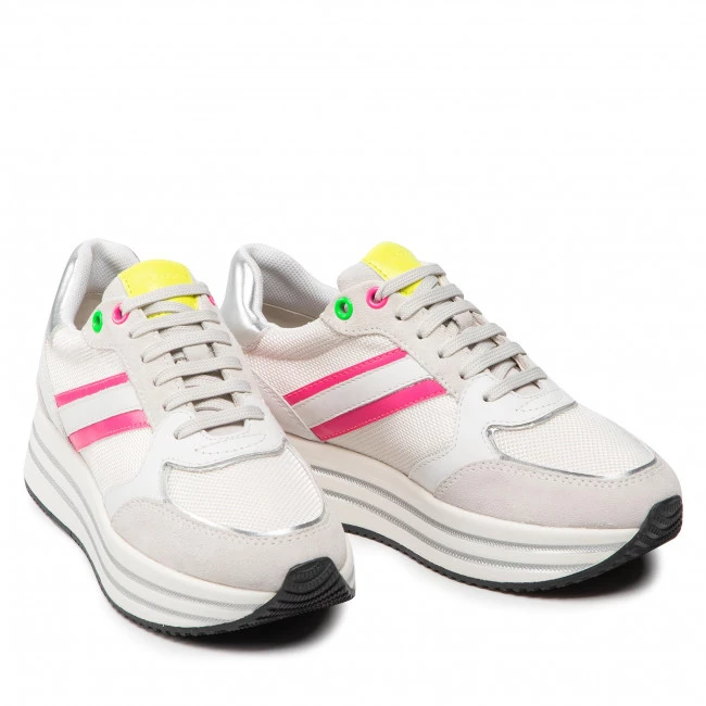 Chaussures Basses Sneakers GEOX - D Kency B D16QHB 08514 C1441 White/Fluofchsia Blanc â Image 5